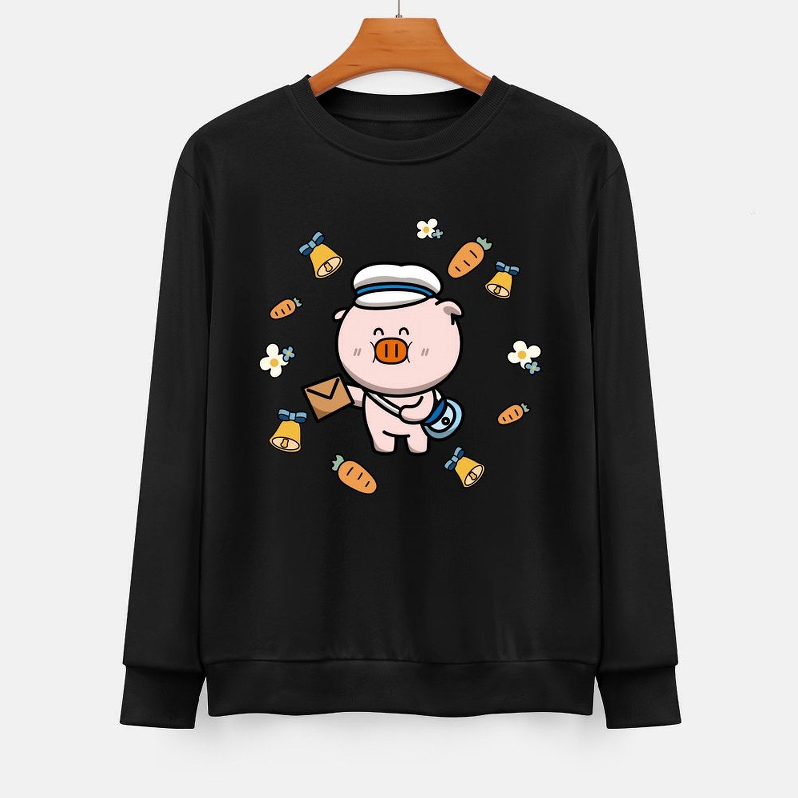 Front Patterned Long Sleeve TopPremium Double-Stitched